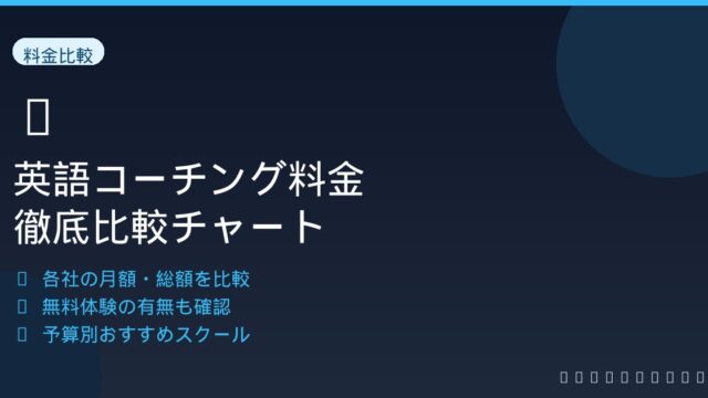 英語コーチング 料金 比較チャート